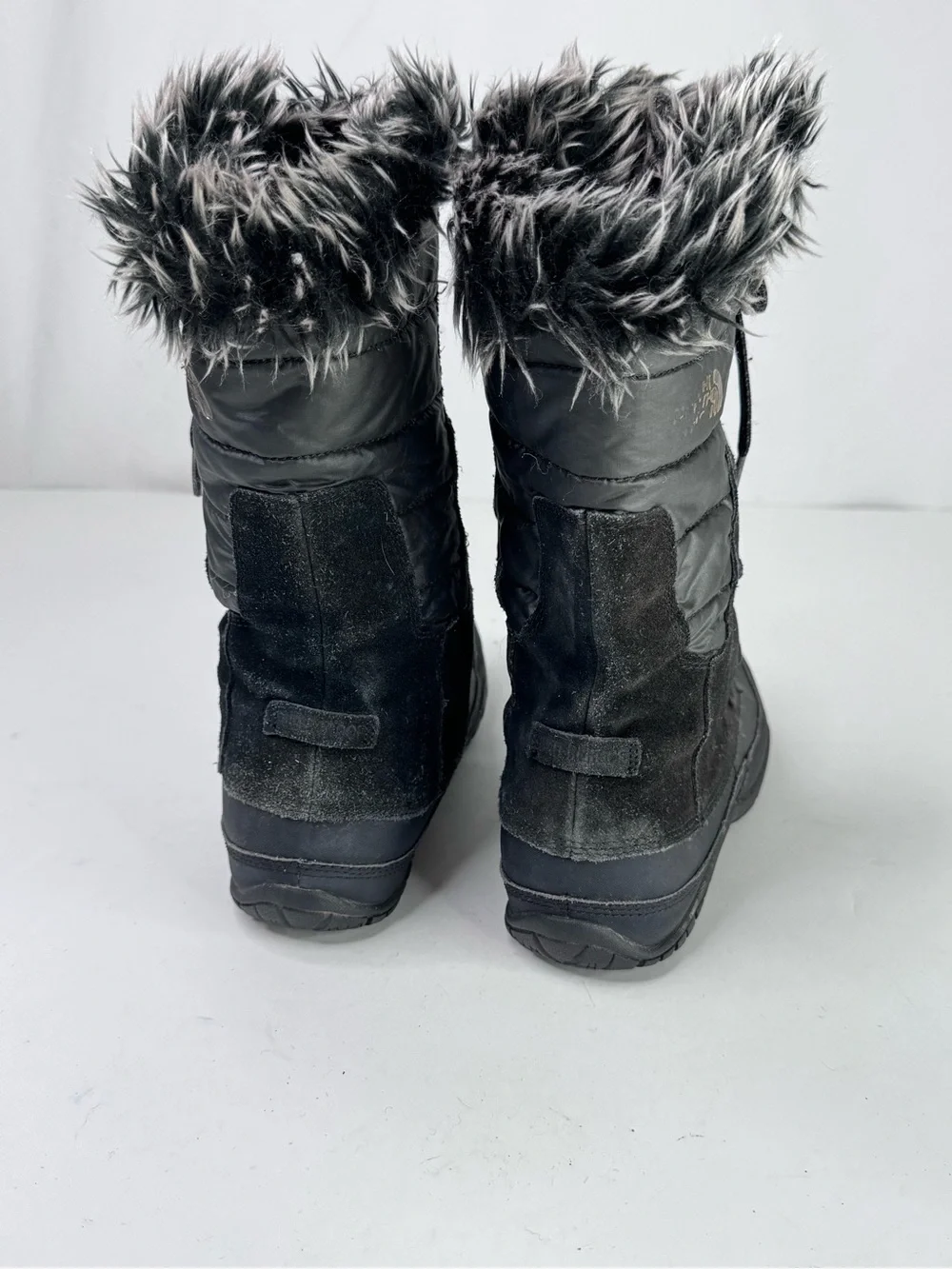 The North Face Women's Black Lace-Up Faux Fur Winter Boots